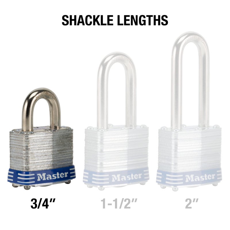 Master Lock 3QLD Laminated Steel Outdoor Padlocks with Key, 4 Pack Keyed-Alike - Image 5